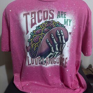 Gildan Soft style Bleached Tee, Tacos Are My Love Language Graphic Bleached Tees